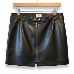 Wilfred Black Leather Skirt